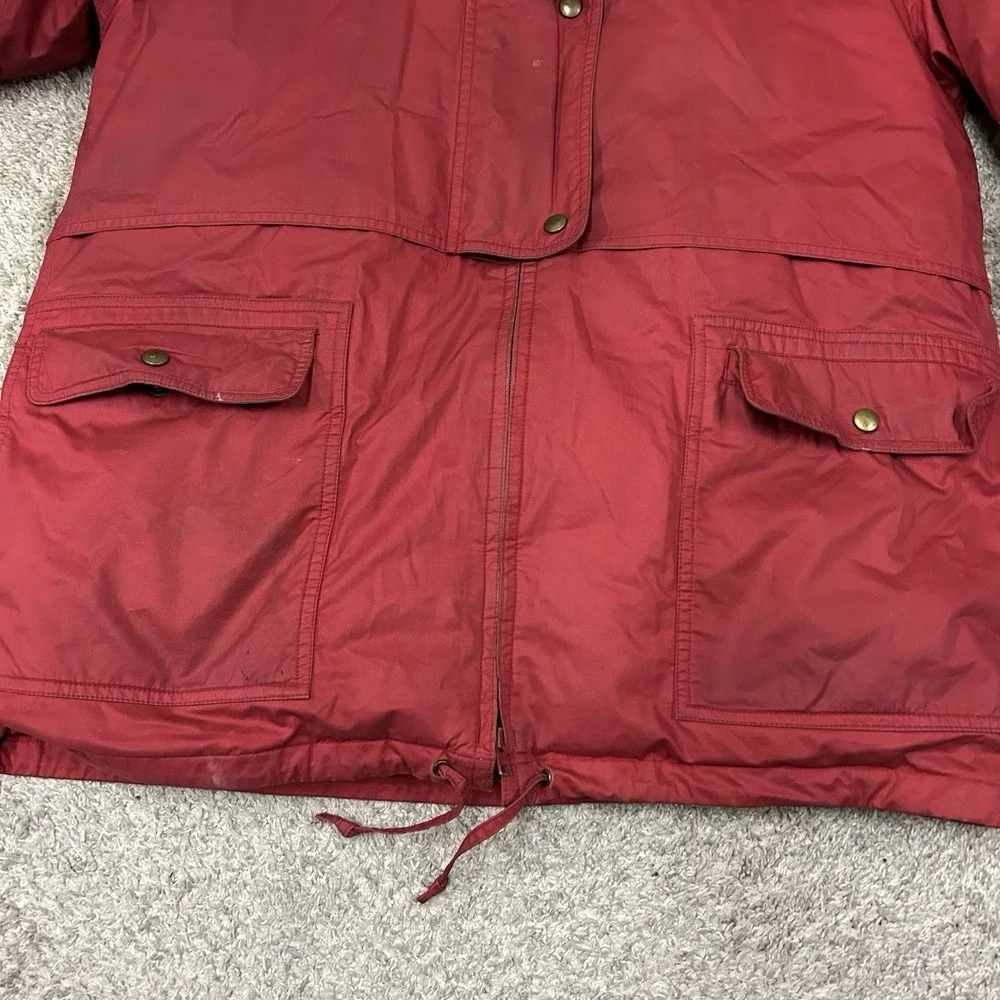 Vintage Eddie Bauer Goose Down Puffer Jacket Women's Large‎ Red Full Zip